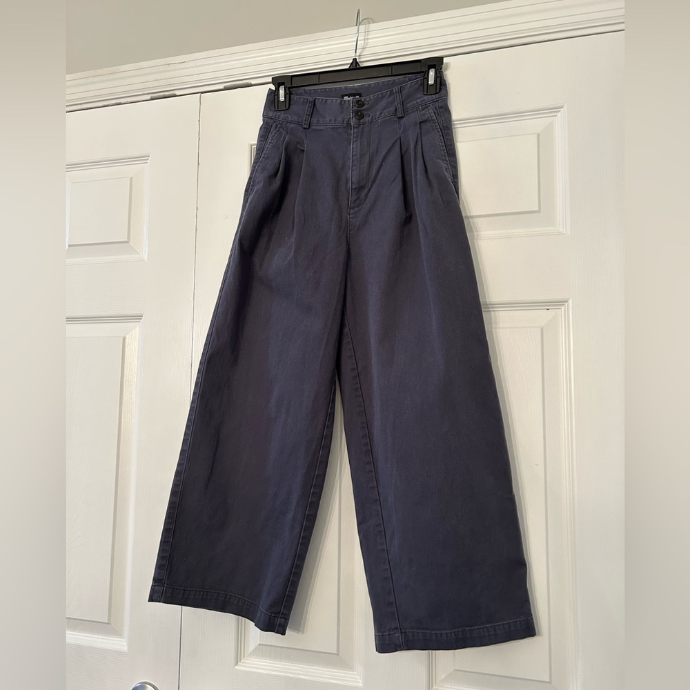 Madewell gray pleated high rise pants